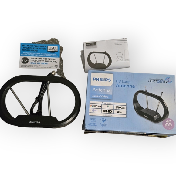 Philips Indoor TV Antenna Rabbit Ears for Local Channels - Picture 2 of 5